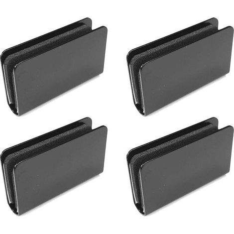 Magnetischer Druckverschluss für Glastüren – Schwarzer Stahl mit selbstklebendem Schaumstoff – Abmessungen 40 x 24,5 mm – Möbelbefestigung (1/3)