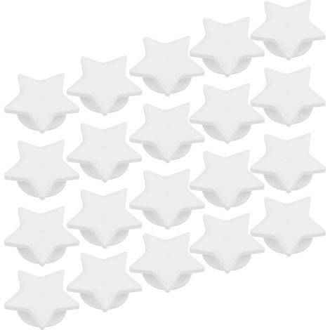 20 butées de porte adhésives pour protection murale, amortisseurs de chocs, protection pour poignées de placard (étoile blanche) (1/5)