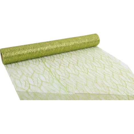 Organza verde con stampa glitterata 0,50 x 10 m (1/4)