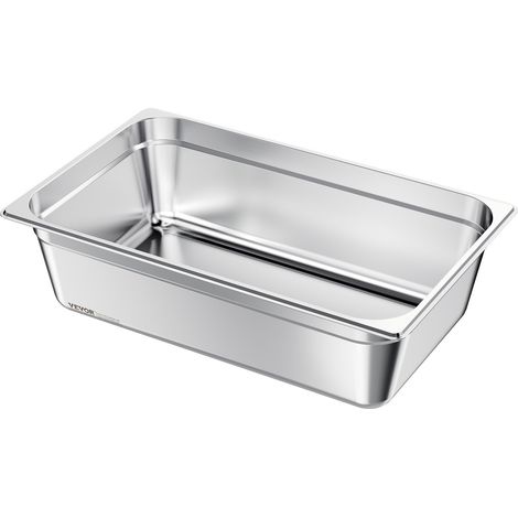Bac Gastronorme 20,5 L, Récipient de Restauration en Acier Inoxydable, Bac Inox Alimentaire Profondeur 14,6 cm, Anti-adhérent et Antirouille, pour Bain-marie Buffet Chauffe-plats Hôtel (1/5)