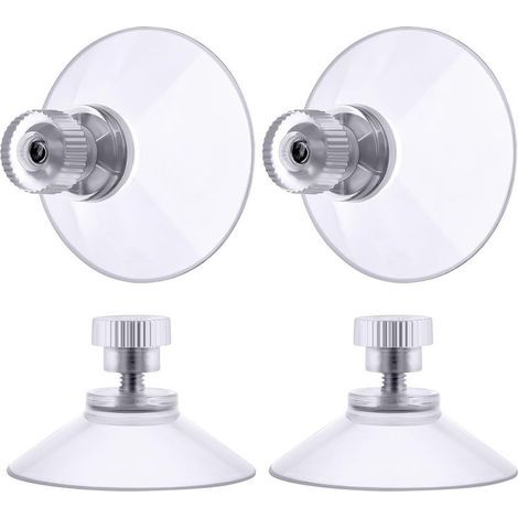 ventouse a visser, 4 Pièces 50mm Ventouses Transparentes avec Filetage, Extra Fortes PVC Plastique Suspension Rideau Isolant Ventouse pour Camping Car, Fenêtre, Salle de Bain, Van (1/5)