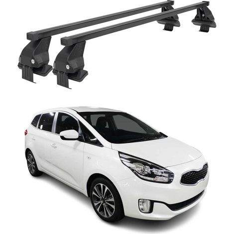 OMAC Dachträger Querträger Stahl für Kia Carens III 2013-2019 – Abschließbar – City-Crash-getestet – DIN 75302:2019 – ISO/PAS 11154:2006 – Max. 50 kg Schwarz (1/5)