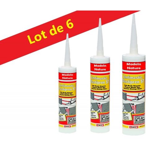 Lot de Colle contact néoprène, colle de montage, tout type de matériaux, plinthes, cuir, bois, ... Fabrication Française - Lot de 6.