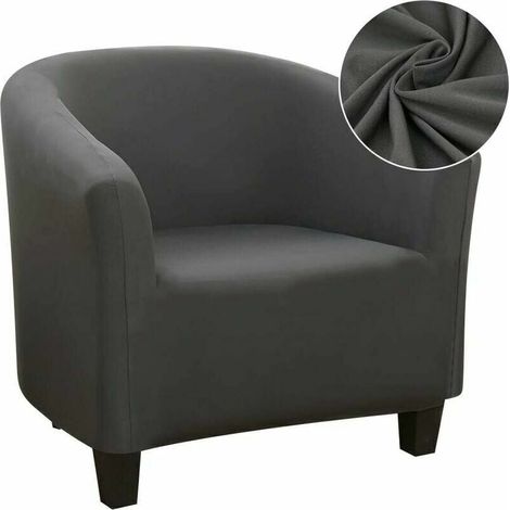 Stretch Convertible Chair Cover Easy to Install and Wash Armchair Cover Chesterfield Chair Cover for Counter Bar Living Room Meeting Room Gray MUMU (1/4)