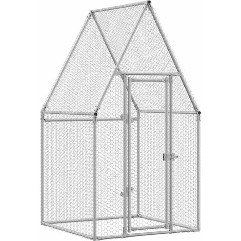 Maison Exclusive - Gabbia per Polli Argento 100x100x190 cm in Acciaio Zincato (1/5)