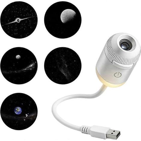 Projecteur Enchanti Nook 2-en-1, veilleuse galaxie, projecteur d'étoiles USB à luminosité réglable, mini projecteur galaxie pour lit (1/5)