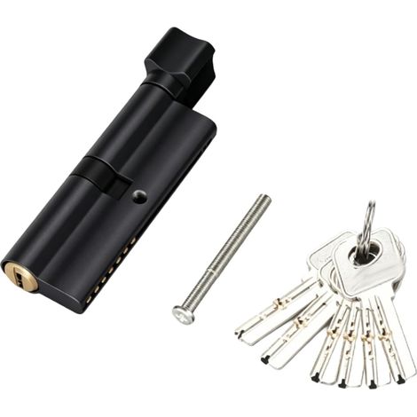 Solid Brass Lock Cylinder with Key, 3.54 x 1.10 in (1/5)