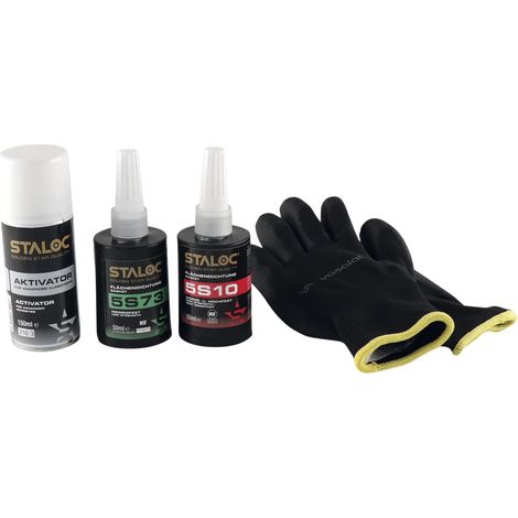 Staloc Flächendichtung Set - Dichtungskleber ideal zur Verklebung von Pumpen, Motoren und Gehäuseteilen 50ml - 3er Set 5S10/5S73 + Aktivator Spray (1/5)