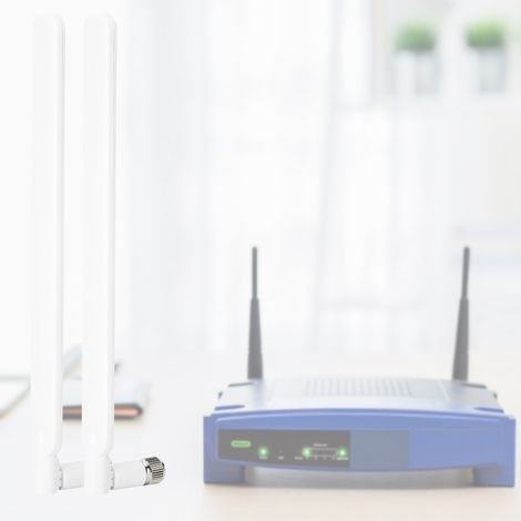 2 Pièces Antenne 4G LTE Routeur pour Huawei B593 CPE, Amplificateur Signal Réseau Sans Fil Blanc