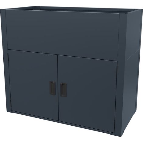 Hochbeet Metall mit Unterschrank, 120x70x86 cm