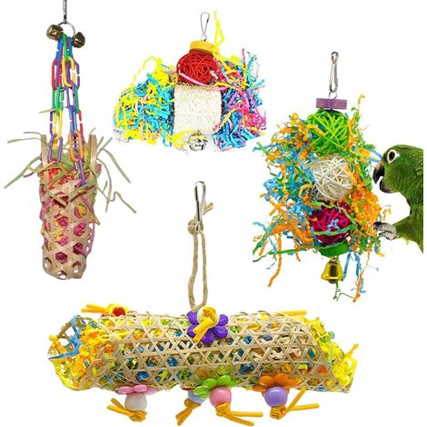 Jouets à Détruire pour Oiseaux - 4 Pièces Jouets À Mâcher (1/5)