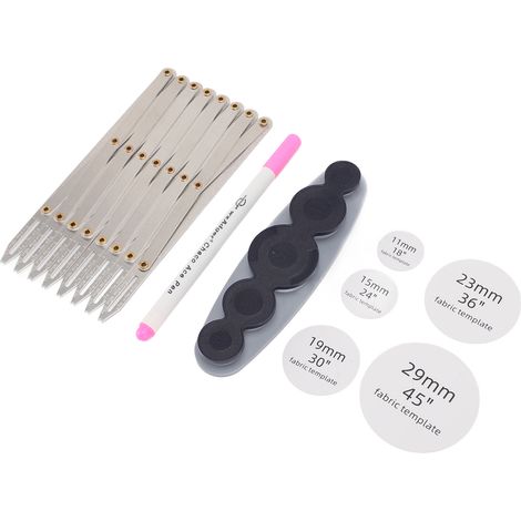 Gabarit de couture extensible en aluminium à 8 têtes, guide-boutons, séparateur d'espacement égal, outil de couture pour boutons, plis et travaux manuels, avec sac 5 en 1, outil de bricolage pour bout (1/5)