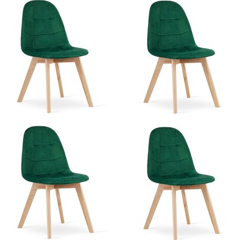 Leobert BORA chaise velours vert foncé design ergonomique
