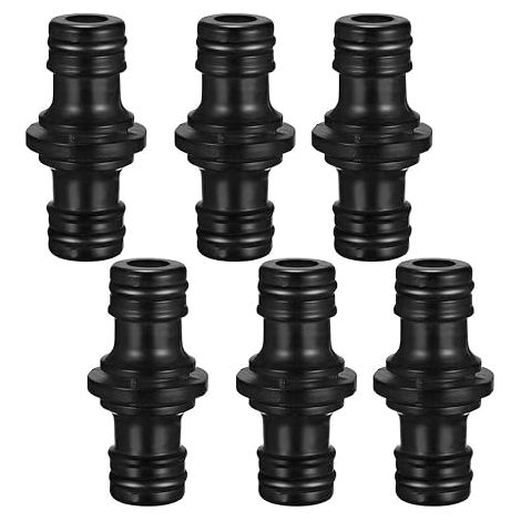 6 Pièces Raccord Tuyau D'Arrosage 1/2 Pouce, Double Raccord Pour Tuyau De Jardin, Idéal Pour Rallonge, Réparation Et Arrosage, Raccord Rapide, Noir (1/5)
