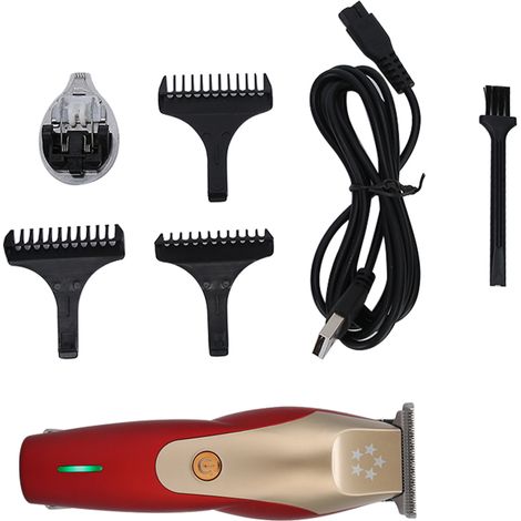 Tondeuse À Cheveux Rechargeable - Tête De Coupe En Acier Inoxydable - 3 Peignes Réglables - Autonomie Longue Durée - Pour Homme Et Femme - 1 Pièce (1/5)