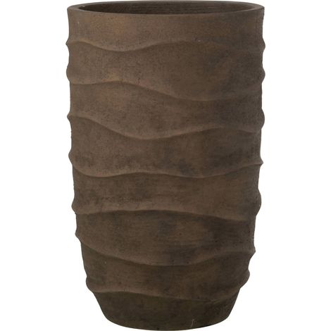 Cache pot vague marron foncé extra large - marron foncé sable (1/4)