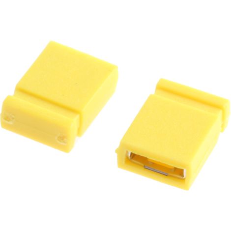 Cavalier de court-circuitage au pas de 2.54mm Jaune, 2 contacts