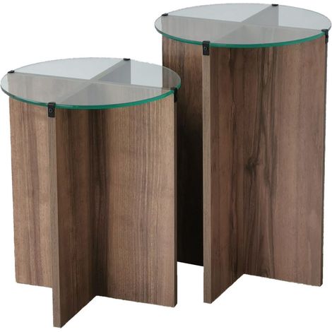 Set tavolini Kailua 1612 , 50cm, Diametro: 40, Vetro temperato, Round (1/5)