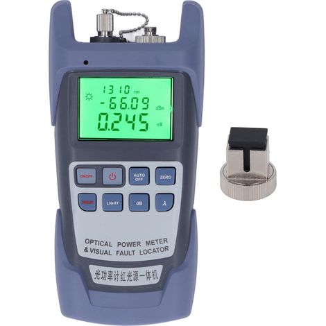 Testeur de câble fibre optique 30MW, haute précision, 7 longueurs d'onde, coque ABS silicone antichoc, intégré (1/5)