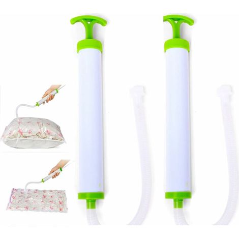 Manual Vacuum Storage Bag Pump 2 Packs Manual Vacuum Pump The Compressible Bags Manual Air Pump For Clothes Blankets Duvets Bedding Pillows (1/5)