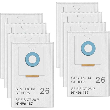 Lot de 8 sacs d'aspirateur compatibles avec Festool SELFCLEAN CT 26/CTM 26 E/CTL 26E CLEANTEC Series SC FIS-CT 26/5 (1/5)