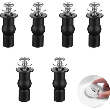 Lntyq Set mit 6 WC-Sitzbefestigungen, WC-Sitzschrauben, Schnellverschlüssen, WC-Sitz-Befestigungsset, WC-Sitzbefestigungen für Toiletten mit Loch (1/5)