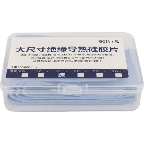 Lot de 50 coussinets thermiques en silicone isolants et antichocs pour dissipation thermique PC portable CPU (1/5)