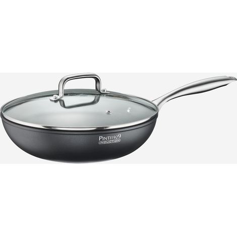 Wok anti-adhésif 28 cm pour induction avec couvercle ST1 (1/4)