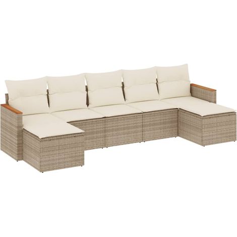 Maison Exclusive - Set sofás de jardín 7 piezas y cojines ratán s (1/5)