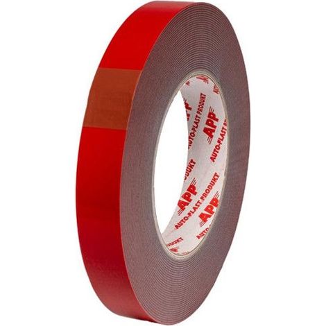 Ruban adhésif - Pour montage - Double face - Extra fort - Rouge - 10mx19mm - APP