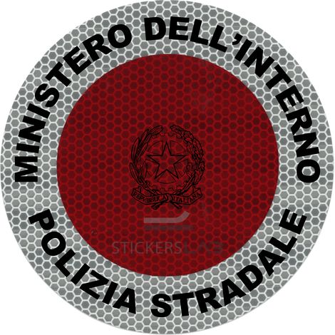 Adesivo per paletta Forze Armate e/o di Polizia rifrangente classe III° - POLIZIA STRADALE - VENDITA RISERVATA
