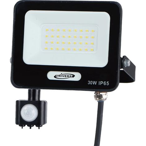TRADE SHOP - Faretto Led 30w Con Sensore Movimento Proiettore Da Esterno Luce 6500k Ip65 Ek05-sen-30 - Nero