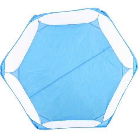 Parc de jeu portable transparent pour petits animaux de compagnie, chiots, chats et lapins, enclos/tente d'extérieur bleu (1/5)
