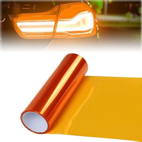 Scheinwerferfolie 120 x 30 cm getönte Folie Autofolie orange Autofolie selbstklebende Scheinwerfer und Rücklichtfolie Vinylfolie transparente für (1/5)