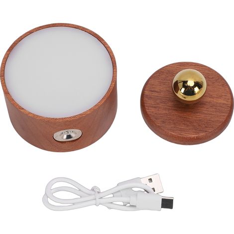 Applique murale LED bois massif rechargeable aimantée sans éblouissement variateur tactile pour allaitement nocturne (1/5)