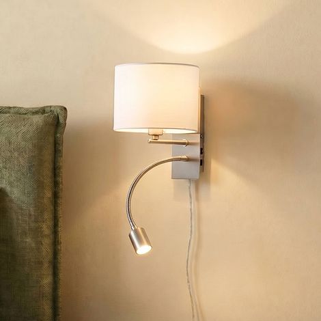 Wandleuchte, Wandlampe Innen "Florens" aus Textil für Wohnzimmer & Esszimmer von Lindby (1/4)