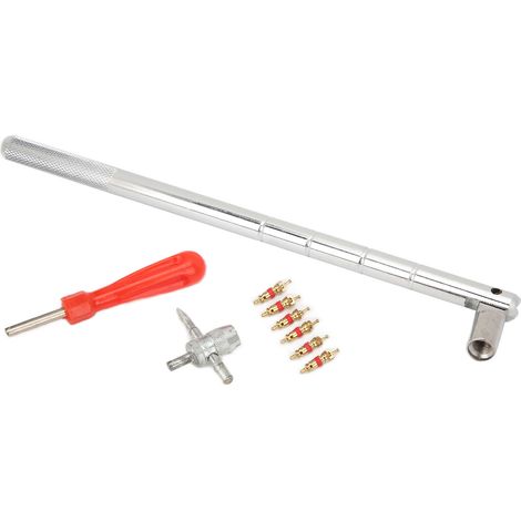 Outil d'extraction de valve 4 en 1 en acier inoxydable anti-corrosion avec manche plastique pour noyau de valve