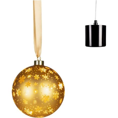 Sfera natalizia oro con LED Ø14 cm (1/4)