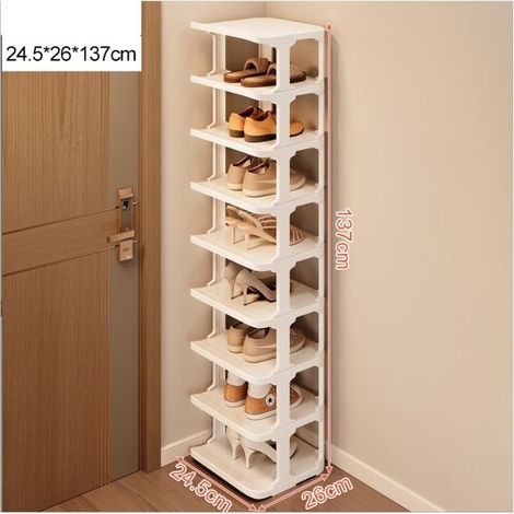 Shelf to shoes 9 levels Dimensions 804x2446mm Plastic PP high quality Stackable and elegant in white (1/5)