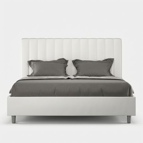 Cama matrimonio contenedor 160x200 moderno polipiel Agueda M1 - Blanco (1/5)