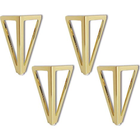 Pieds de Table en Triangulaires Meuble Style Moderne pour Armoires Canapés Lit 4x 15cm Métal Doré (1/5)