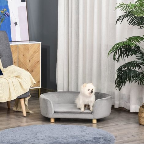 Divano per animali in velluto, 86 x 55 x 33 cm, grigio chiaro DESVIAE (1/5)