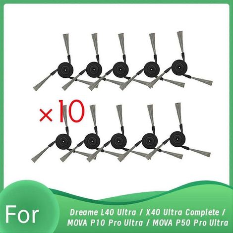 Lot de 10 brosses latérales pour Dreame L40 Ultra / X40 Ultra Complete / MOVA P10 Pro Ultra / MOVA P50 Pro Ultra (1/5)