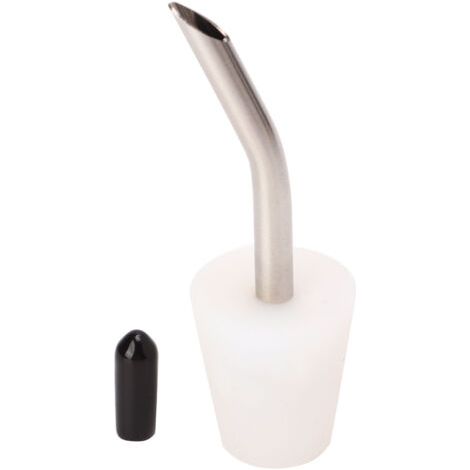 Bec verseur en acier inoxydable blanc, accessoire de rechange avec extension et capuchon anti-poussière pour bouteilles de café et d'alcool.