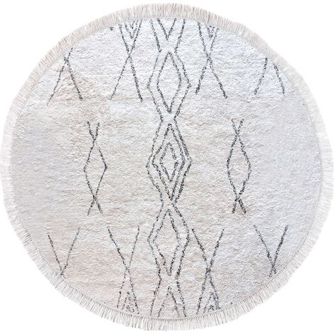 VIVARAISE - Tapis Crimble en Coton - Diamètre 160 cm