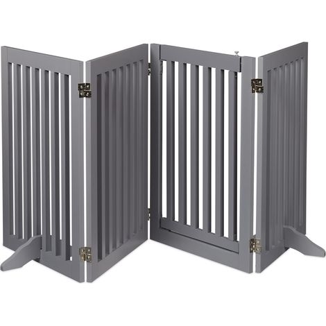 Cancello di sicurezza pieghevole per animali a 4 pannelli 60 x 80 x 45 cm protezione ottimale in metallo grigio 130011444