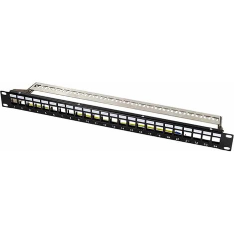 Panneau de brassage LOGILINK NK4058, 19 pouces, 24 modules Keystone, noir (1/3)