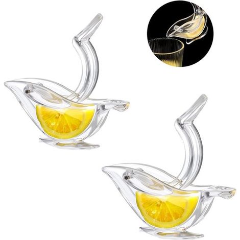 Exprimidor manual de limón y lima - Exprimidor de cítricos acrílico de 2 piezas - Exprimidor de frutas transparente para obtener jugo fresco (1/5)
