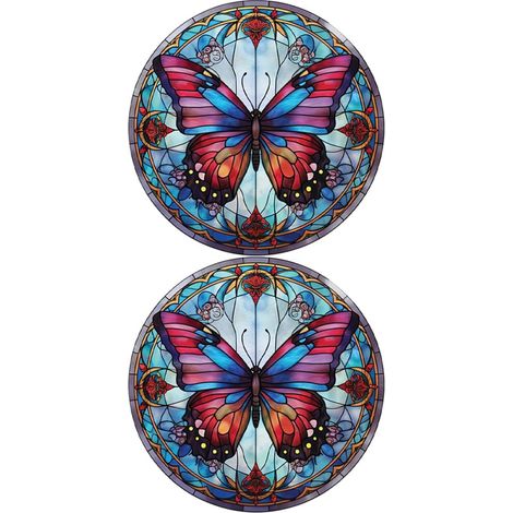 Autocollants Décoratifs Motif Arc-en-ciel pour Fenêtre Anti-collision 2pcs en Pvc Protection Oiseaux, Décoration Intérieure et Extérieure (1/5)
