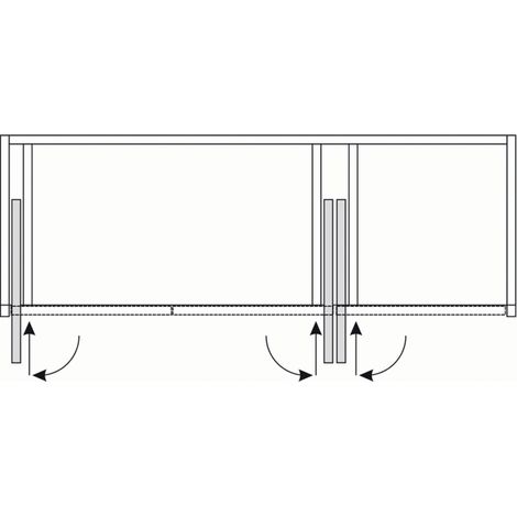 Ferrure concepta pour porte coulissante – Charge 25 kg – Coulissement 577 mm – Hauteur 1850 mm – Épaisseur 19 à 50 mm – Lenne (1/4)